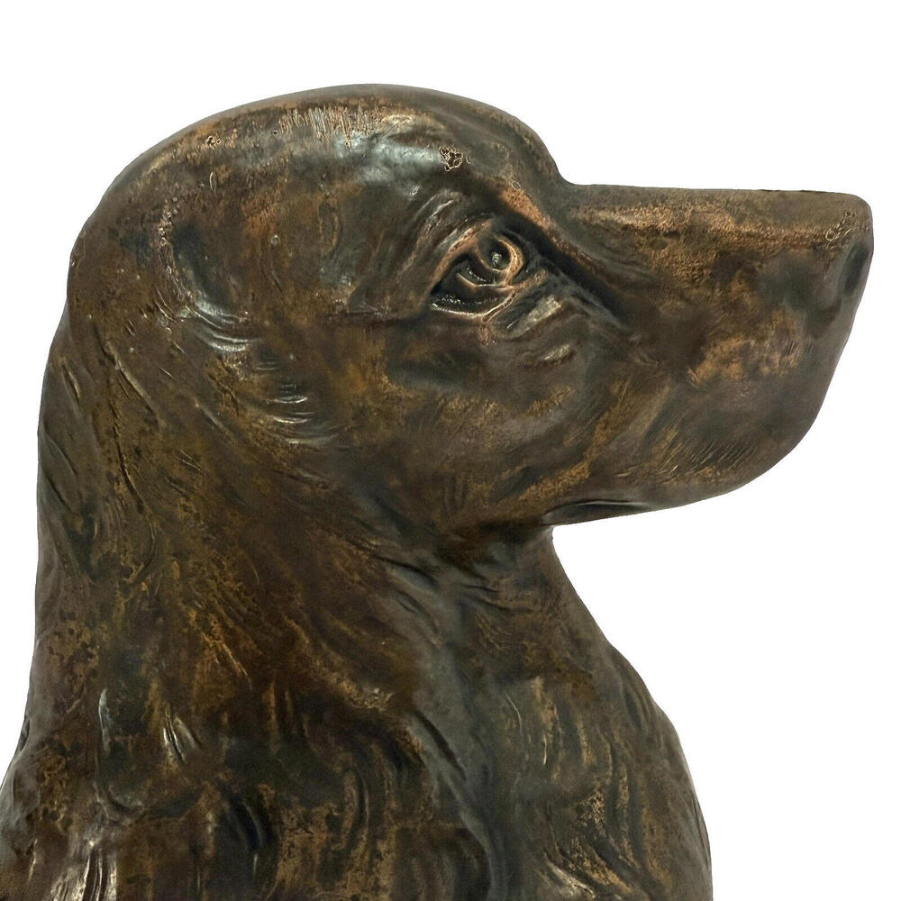 Vintage cast iron doorstop/bookend. Redish Brown Bronze plated?. Cockerspaniel